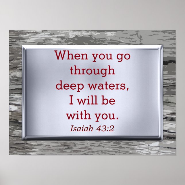 Isaiah 43:2 - konstnärlig utskrift poster (Framsidan)