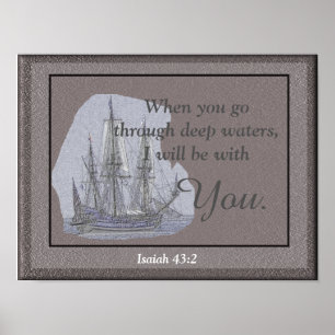Isaiah 43:2 - konsttryck poster