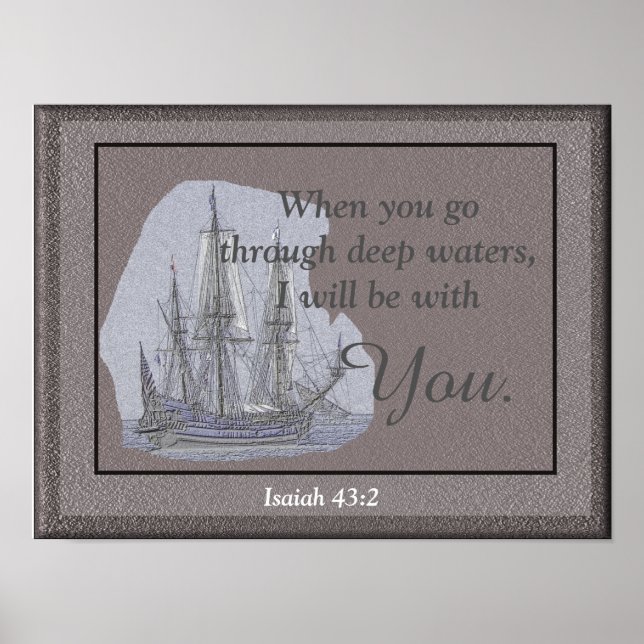 Isaiah 43:2 - konsttryck poster (Framsidan)