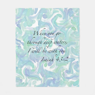 Isaiah 43:2 När du åker... Fleece Blanket