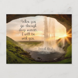 Isaiah 43:2 När du går genom djupt vatten Vykort