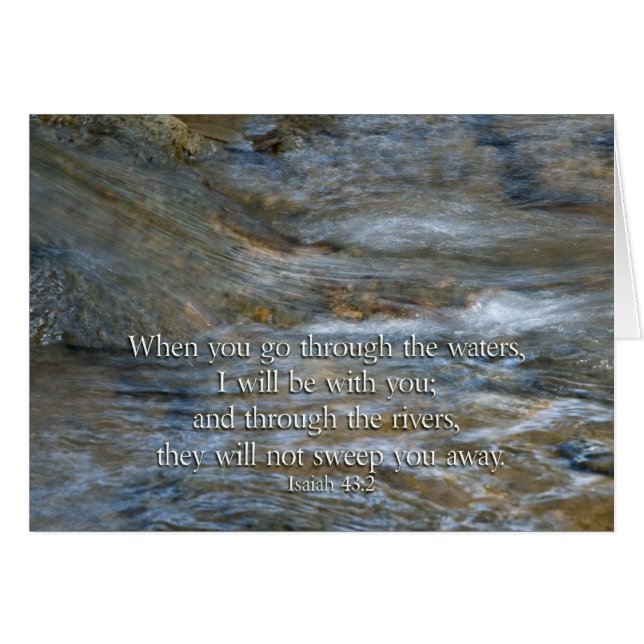 Isaiah 43:2 När du går genom vatten Hälsningskort (Framsidan Horizontal)