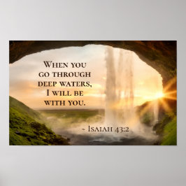 Isaiah 43:2 När du går igenom vatten Bible Poster