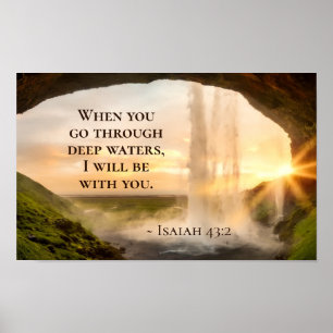 Isaiah 43:2 När du går igenom vatten Bible Poster