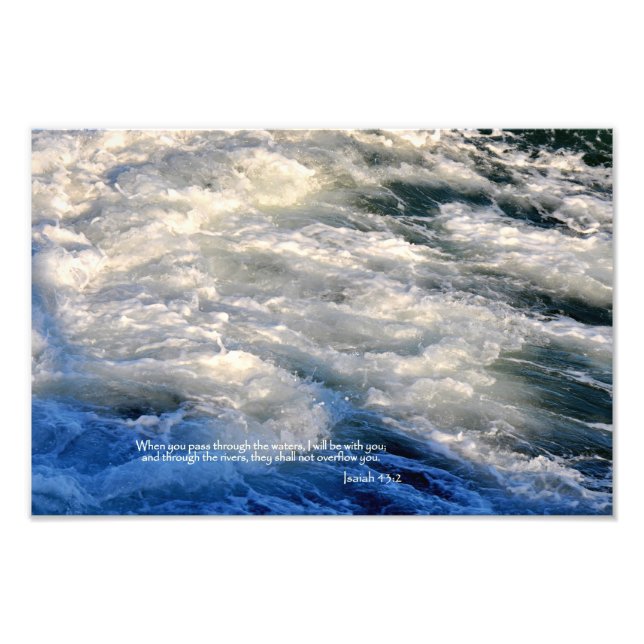 Isaiah 43:2 När du passerar genom vatten, Fototryck (Framsidan)