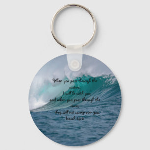 Isaiah 43:2 när du passerar genom Vatten Nyckelring
