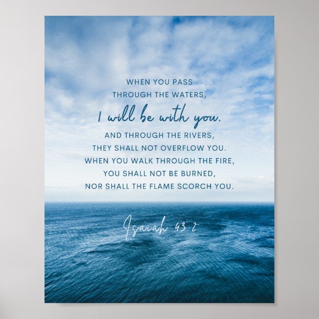 Isaiah 43:2 När du passerar genom vatten Poster (Framsidan)