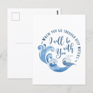 Isaiah 43:2 Ocean Vågar Vykort