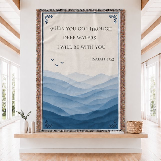 Isaiah 43:2 Skriftvävd kastfilt  Filt (Skapare uppladdad)