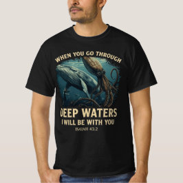 Isaiah 43:2 Whale Deep Waters Christian T Shirt