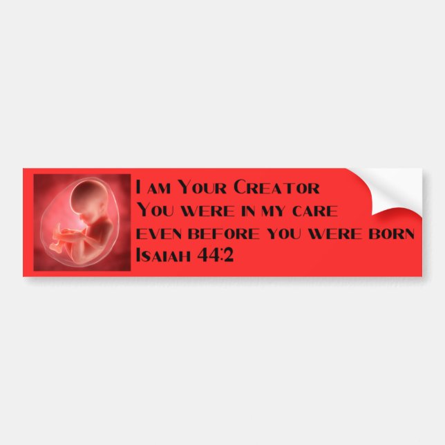 Isaiah 44:2 Pro Life Bumper Sticker Bildekal (Framsidan)