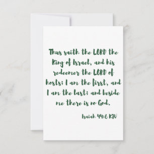 Isaiah 44:6 KJV Bible Verse Flat Greeting Card Kort