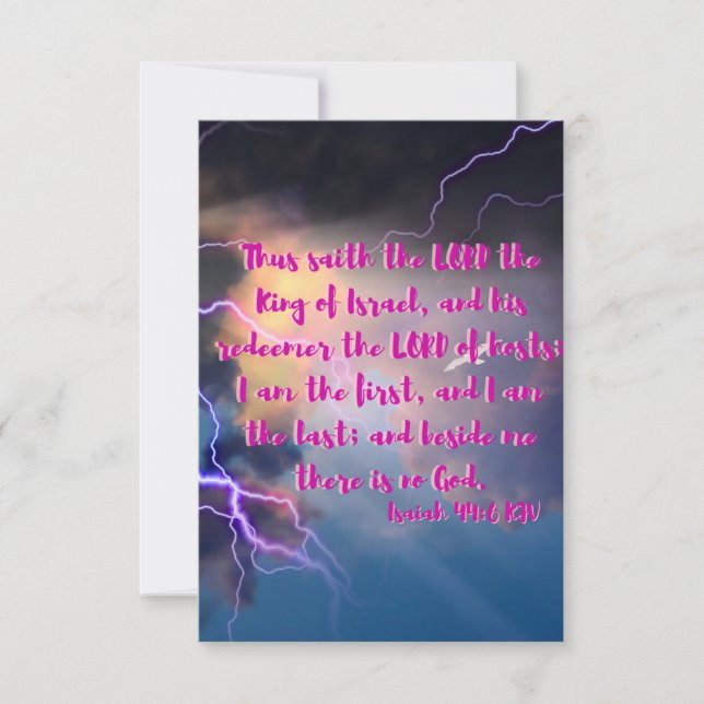 Isaiah 44:6 KJV Bible Verse Pic Flat Greeting Card Kort (Framsida)