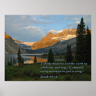 Isaiah 49:13 Mountain Sunset Poster