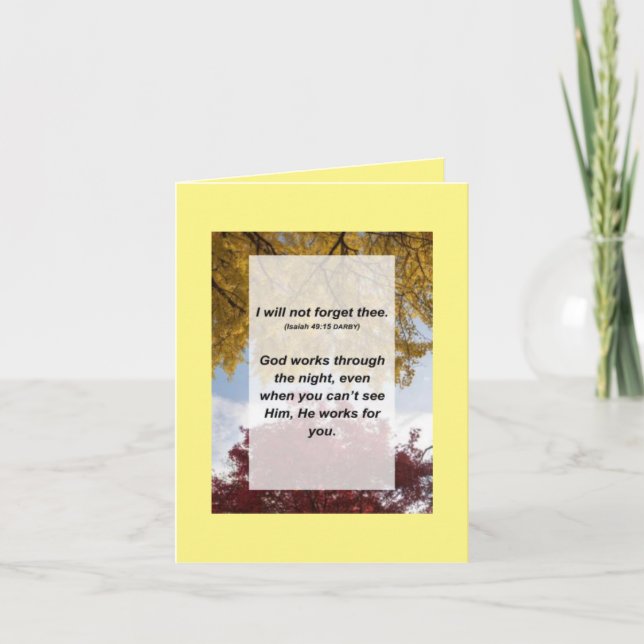 Isaiah 49:15 Jag kommer inte att glömma detta Kort (Framsida)