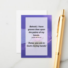 Isaiah 49:16 Behold, jag har graverat det på Tilläggskort