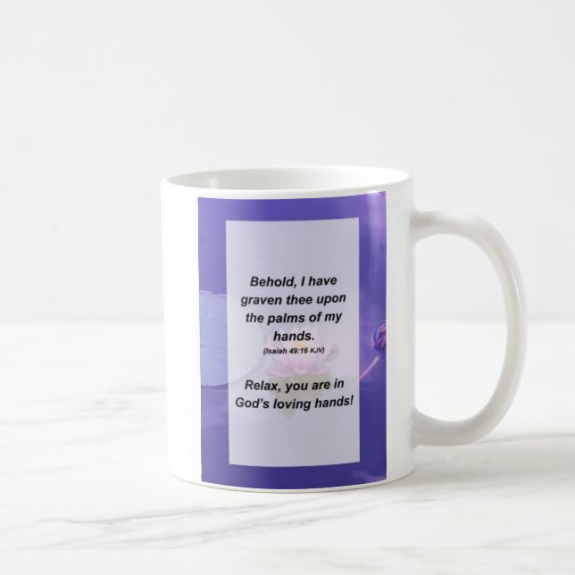 Isaiah 49:16 Behold, jag har sårat på Kaffemugg (Höger)