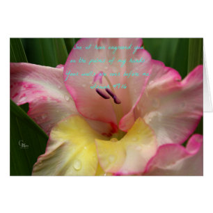 Isaiah 49:16 Rosa RainDrop Gladiolus Card Hälsningskort