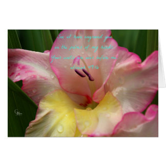 Isaiah 49:16 Rosa RainDrop Gladiolus Card Hälsningskort