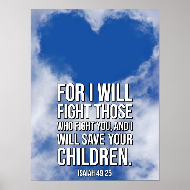 Isaiah 49:25 Bible Verse Poster (Framsidan)
