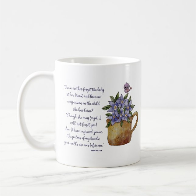 Isaiah 49 Bible Verse Scripture Kaffemugg (Vänster)