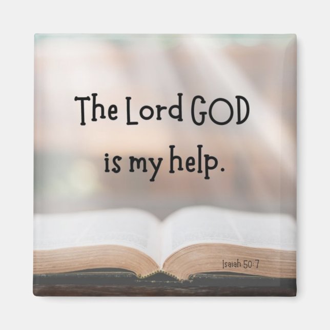 Isaiah 50:7 2-tums magnet (Framsidan)