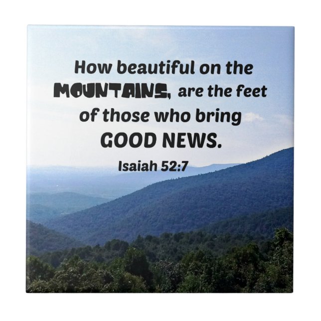 Isaiah 52:7 Hur vacker på bergen är Kakelplatta (Framsidan)