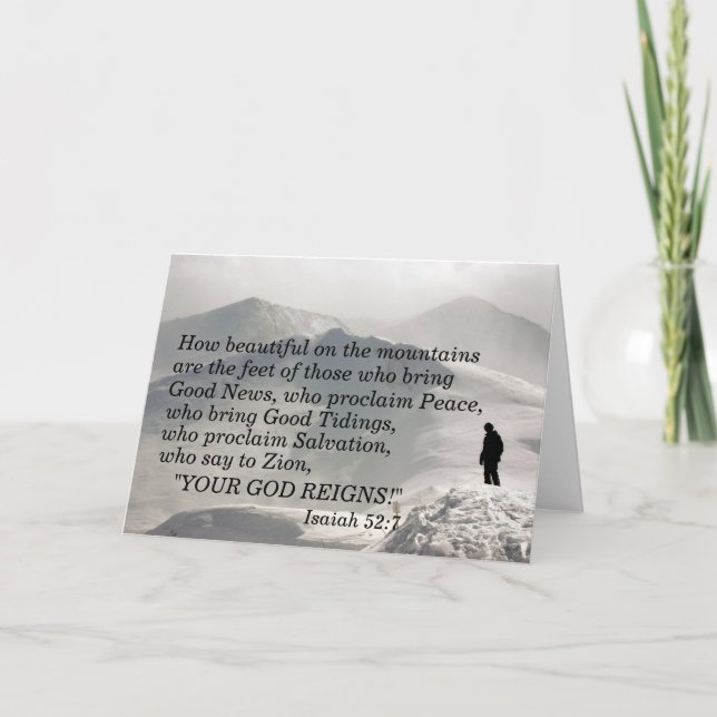Isaiah 52:7 Hur vacker på bergen är Kort (Framsida)