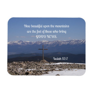Isaiah 52:7 Hur vacker på bergen är Magnet