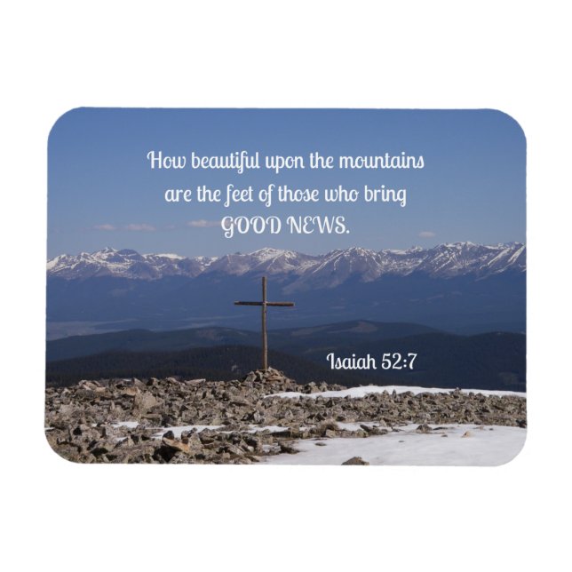 Isaiah 52:7 Hur vacker på bergen är Magnet (Horisontell)