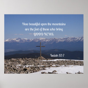 Isaiah 52:7 Hur vacker på bergen är Poster