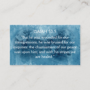 ISAIAH 53:5 Bibelkort för skript Karta Visitkort
