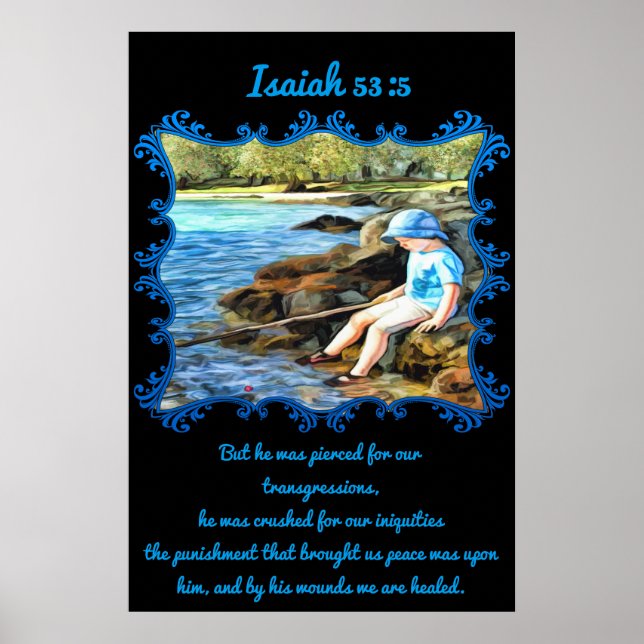 Isaiah 53:5 Pojke i floden. Poster (Framsidan)