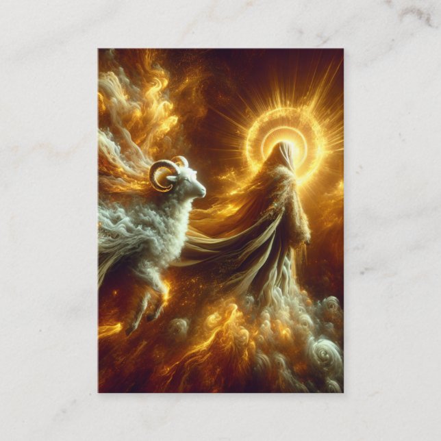 Isaiah 53:6-7 KJV-kort - Lamb till slakt Visitkort (Framsida)