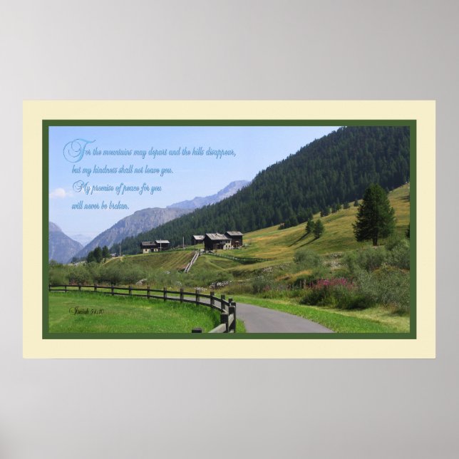 Isaiah 54:10 Skripturutskrift Poster (Framsidan)