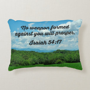 Isaiah 54:17 Inget vapen bildades mot dig Prydnadskudde