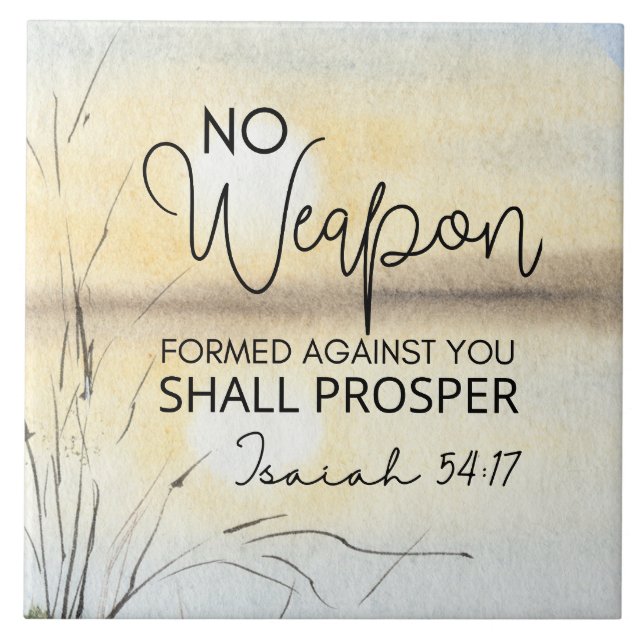 Isaiah 54 17 Inget vapen mot dig Bible Kakelplatta (Framsidan)