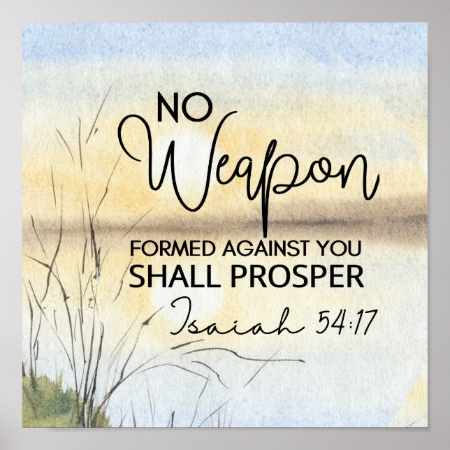 Isaiah 54 17 Inget vapen mot dig Bible Poster (Framsidan)