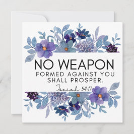 Isaiah 54:17 No Weapon Christian Lila Blommigt Julkort