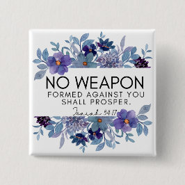 Isaiah 54:17 No Weapon Christian Lila Blommigt Knapp