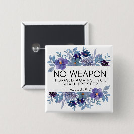 Isaiah 54:17 No Weapon Christian Lila Blommigt Knapp