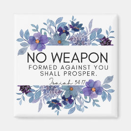 Isaiah 54:17 No Weapon Christian Lila Blommigt Magnet