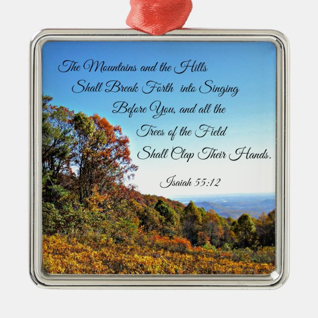 Isaiah 55:12 Bergen och backe ska ... Julgransprydnad Metall (Framsidan)