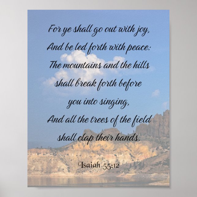 Isaiah 55:12, Bible Verse Poster (Framsidan)