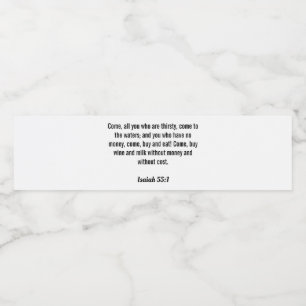 Isaiah 55:1 Vatten-etikett Vattenflaskor Etikett
