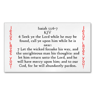 Isaiah 55:6-7-kortmagnet magnetiska visitkort