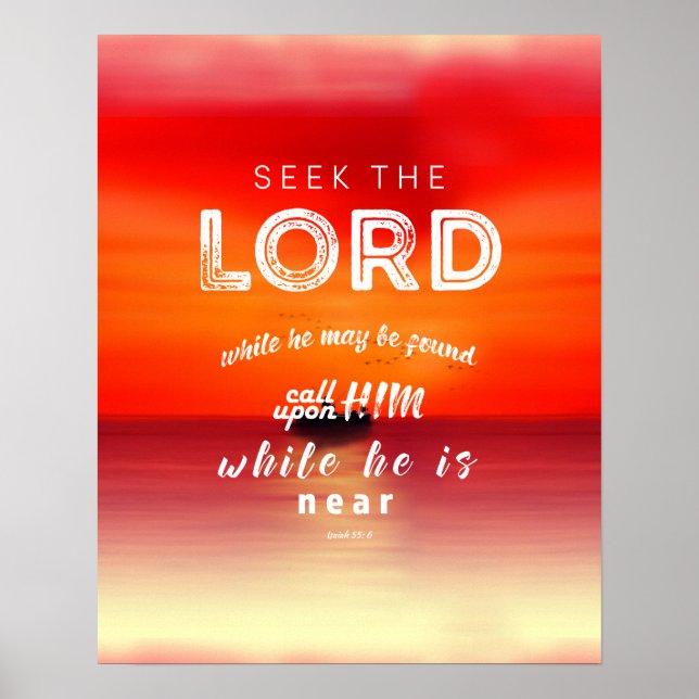 Isaiah 55: 6 bible verse scripture art gifts poster (Framsidan)