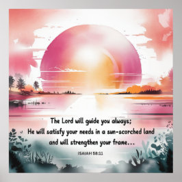 Isaiah 58:11 Christian Poster