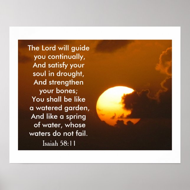 Isaiah 58:11 - konst poster (Framsidan)