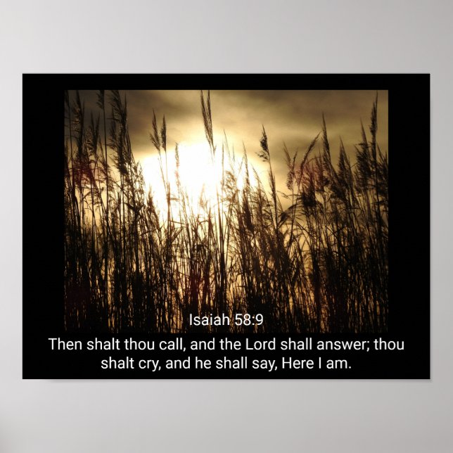Isaiah 58:9 - Här är jag - Art Print Poster (Framsidan)